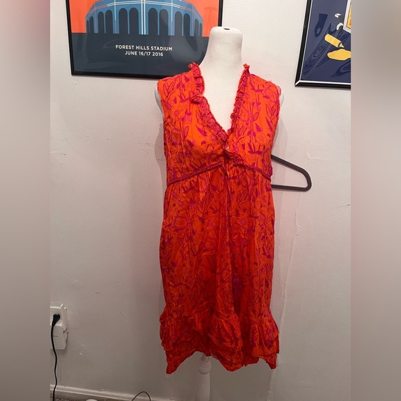 La Plage Mini Dress 100% Cotton Abstract Print Extra Small - Picture 1 of 2